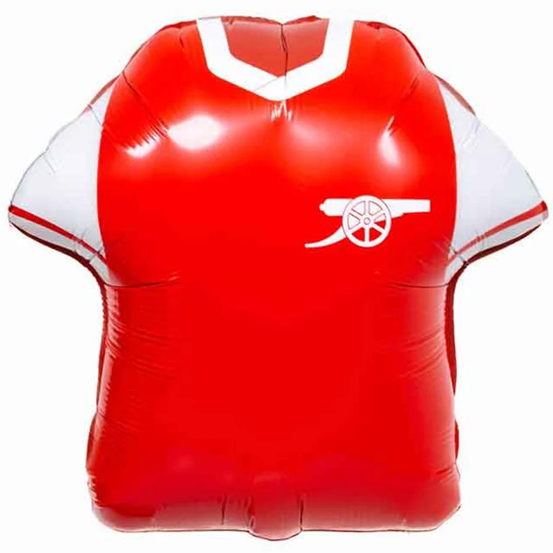 Inflatable balloon shaped like a red football shirt with a white canon logo (It's an arsenal football shirt, but as a balloon)
