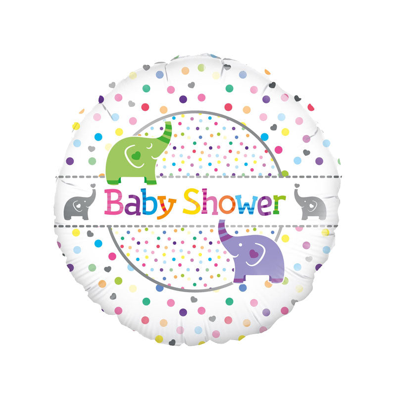 Baby shower elephants 18-inch helium balloon