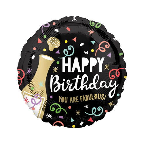 Black fabulous confetti 17-inch helium balloon