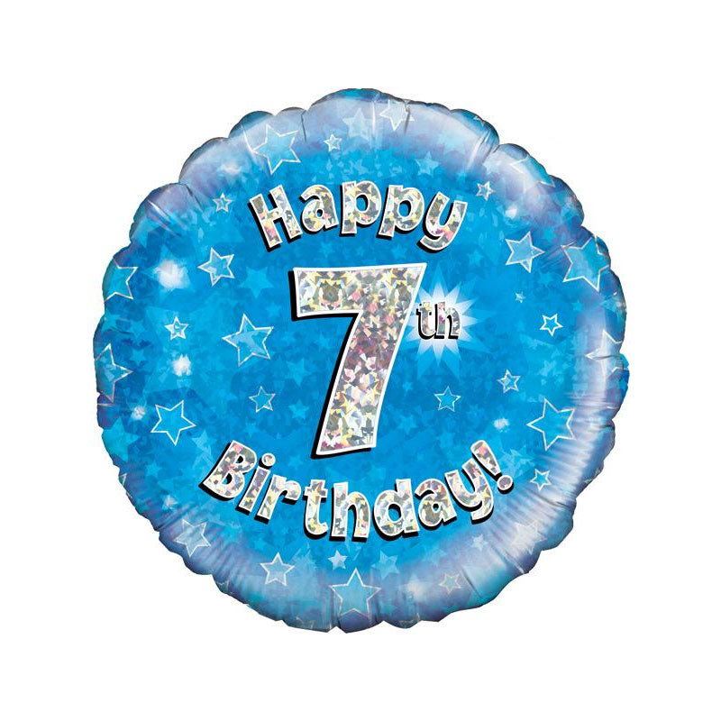 Pink or blue 7th birthday 18-inch helium balloons