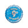 Pink or blue 9th birthday 18-inch helium balloon