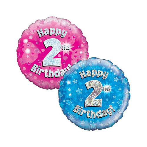 Happy 2nd birthday 18-inch helium balloon