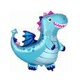 Blue dragon-shaped balloon on a white background