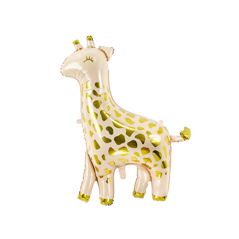 Giraffe-shaped balloon on a white background