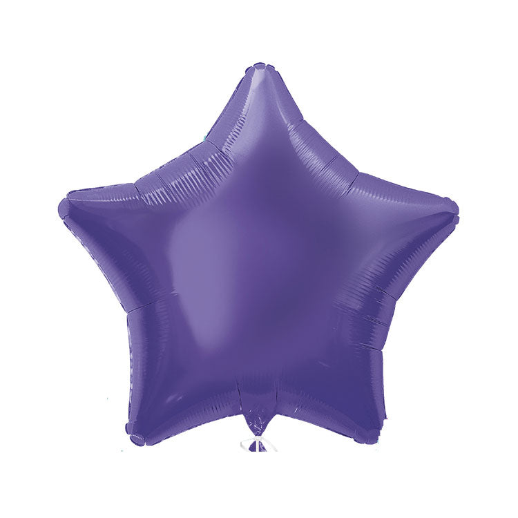 Purple star-shaped balloon on a white background