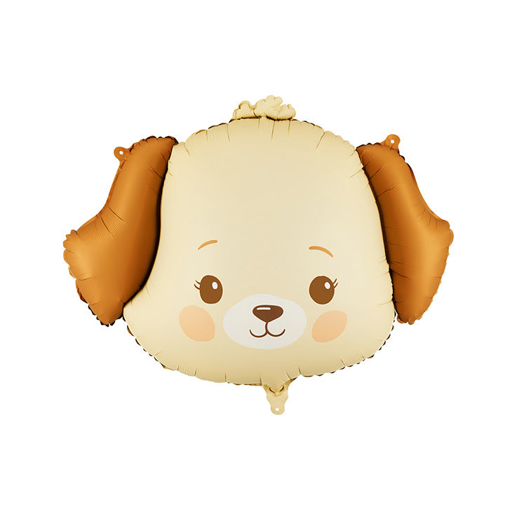 Beige coloured dog head balloon with brown ears