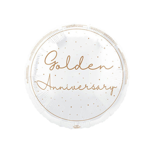Golden wedding anniversary 18-inch helium balloon
