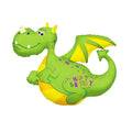 Green and yellow dragon-shaped balloon with 'Happy Birthday' text on a white background