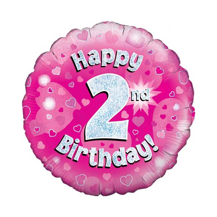 Happy 2nd birthday 18-inch helium balloon