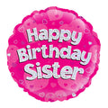 Happy Birthday Sister pink 18-inch helium balloon