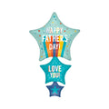 Star-shaped balloon with 'Happy Father's Day! Love You!' text on a white background