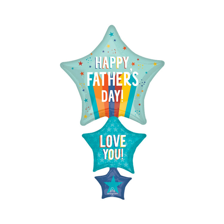 Star-shaped balloon with 'Happy Father's Day! Love You!' text on a white background