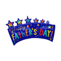 Balloon in the shape of a curved banner with stars on top