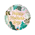 Decorative balloon with 'Happy Mother's Day' text and leaf patterns on a pink background