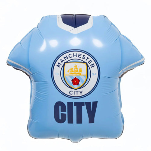 20-inch Manchester City Football Club helium balloon in the shape of a football shirt.