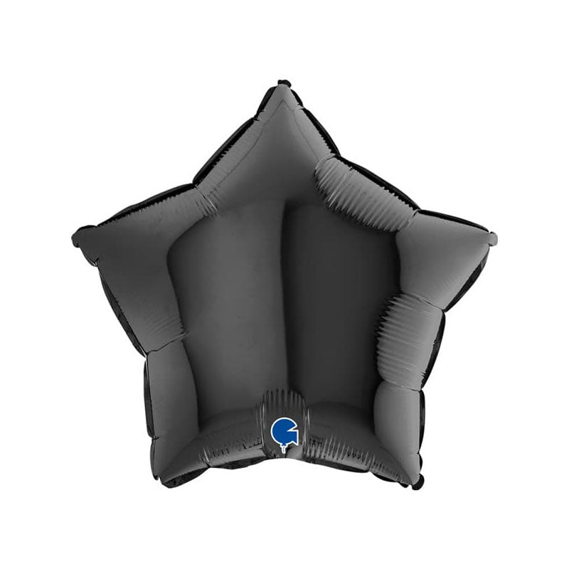 Metallic black star-shaped balloon