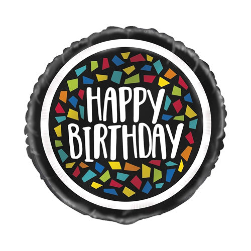 Mosaic 18-inch helium balloon with Happy Birthday