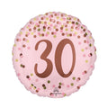 Pretty pink dots 30th birthday 17-inch helium balloon