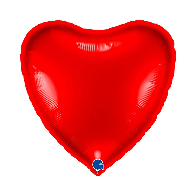 Red heart 31-inch helium balloon - pre-filled