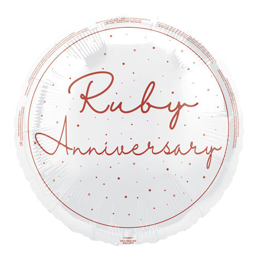 Ruby wedding anniversary 18-inch helium balloon
