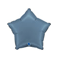 Blue star-shaped balloon on a white background