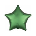 Green star-shaped balloon on a white background