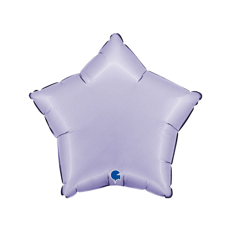 Purple star-shaped balloon on a white background