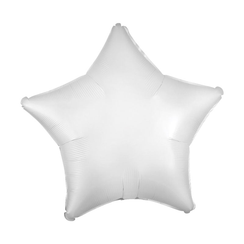 Satin finish white star balloon