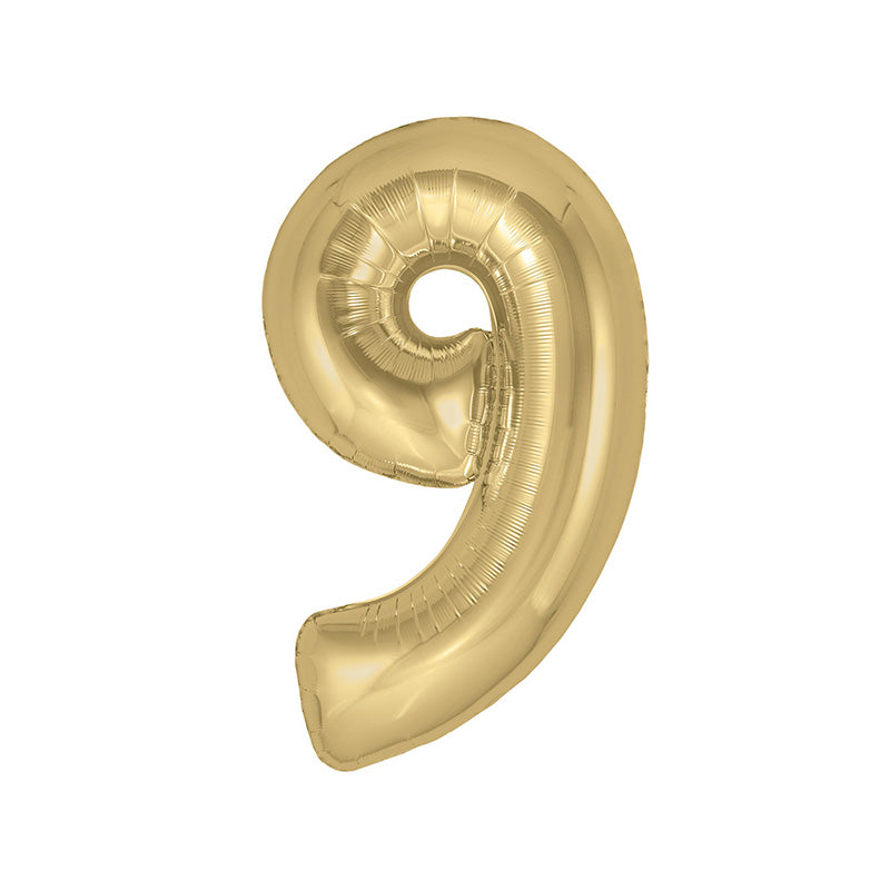 Gold colour number 9 balloon