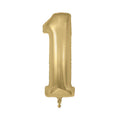 Gold number 1 balloon on a white background