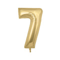 Gold coloured number seven shape balloon