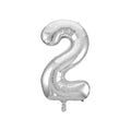Silver number 2 balloon on a white background