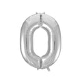 Silver balloon in the shape of the number zero