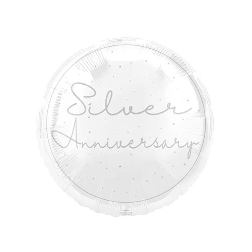 Silver wedding anniversary 18-inch helium balloon