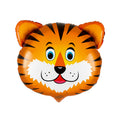 Balloon shaped like a tiger face on a white background