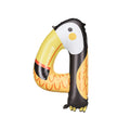 Number 4 shaped balloon with a toucan design
