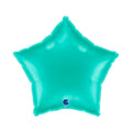 Turquoise star-shaped balloon on a white background
