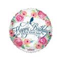 Watercolour flower Happy Birthday 18-inch helium balloon
