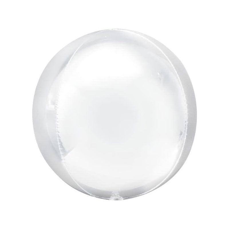 White 15-inch orbz helium balloon