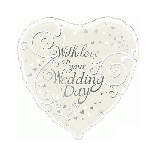 With love on your wedding day 18-inch helium balloon